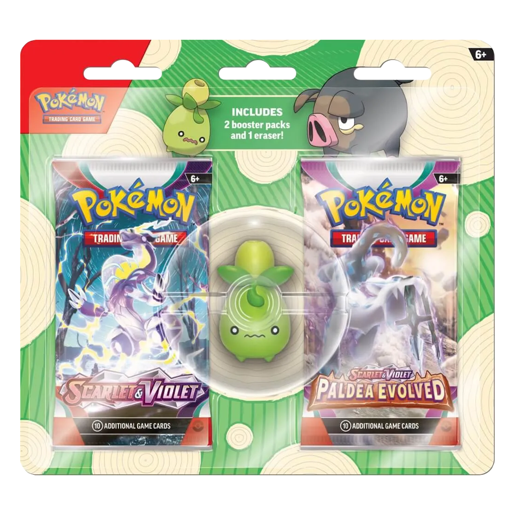 Pokémon - Scarlet Violet / Paldea Evolved - 2 Pack Booster Pack w/ Eraser - Styles May Vary