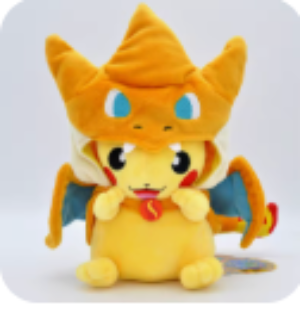 Pokemon - Pikachu Smiling - Cosplay Mega Charizard Y - Plushie