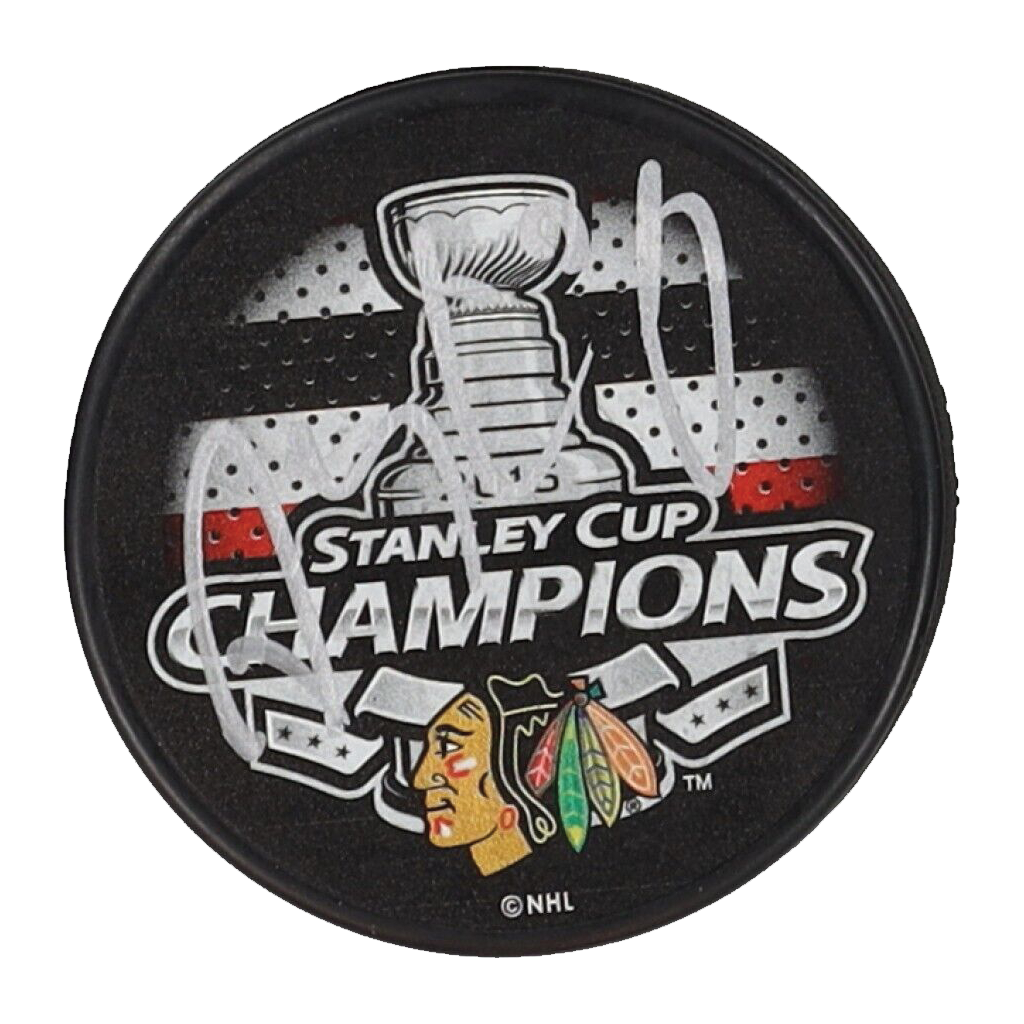 SideLine - Patrick Sharp - Stanley Cup 2015 - NHL Hockey Puck - Autographed