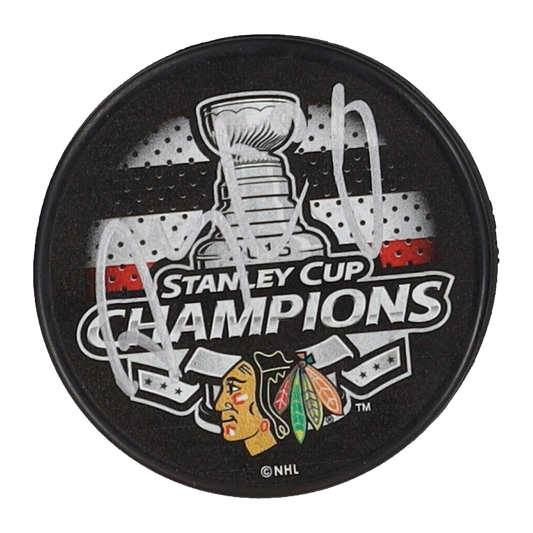 SideLine - Patrick Sharp - Stanley Cup 2015 - NHL Hockey Puck - Autographed