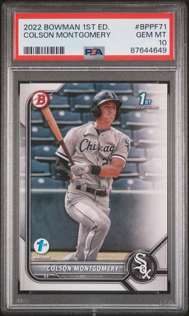 Topps - Bowman 1st Ed - Colson Montgomery #BPPF71 - PSA Gem Mint 10 - 2022