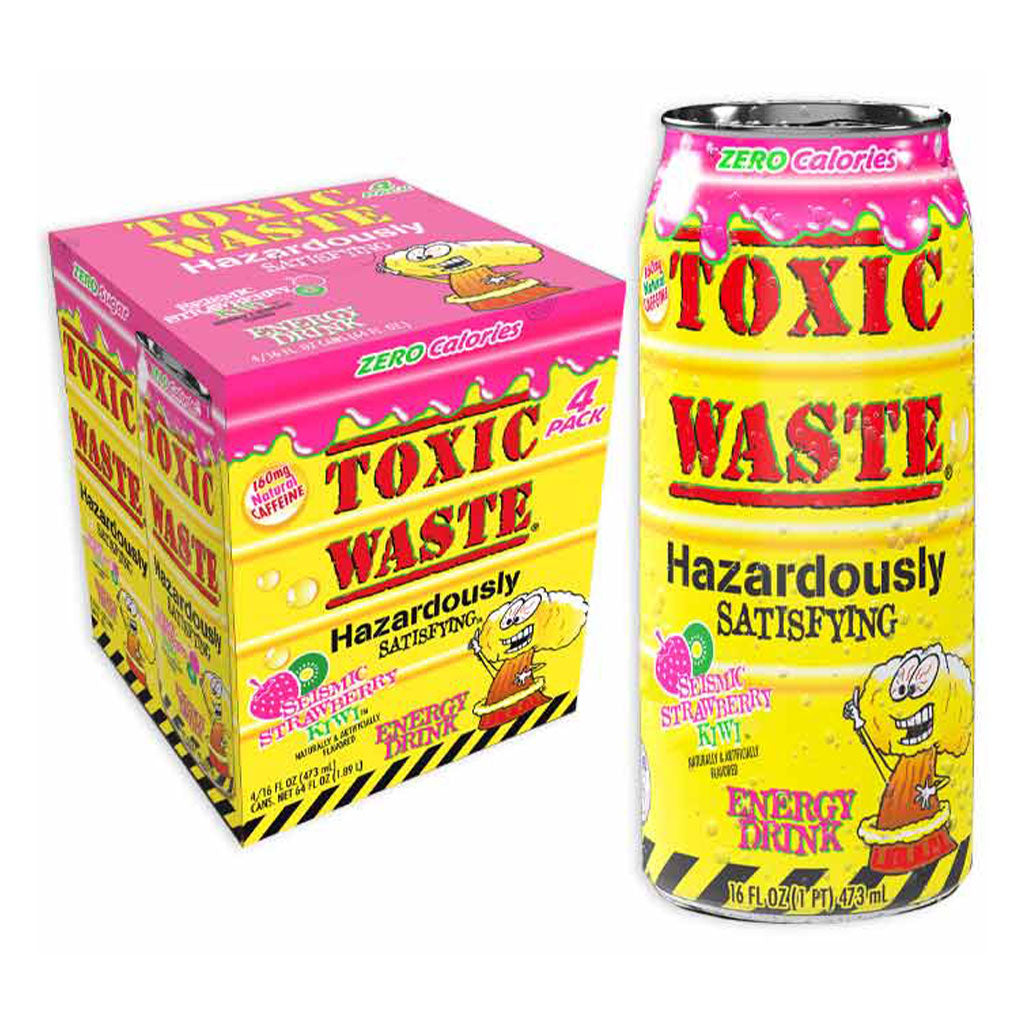 Toxic Waste - Seismic Strawberry Kiwi SF Energy Drink (16oz)