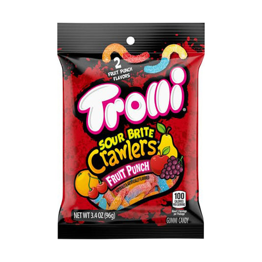 Trolli - Sour Brite Crawlers Fruit Punch Peg Bag (3.4oz)