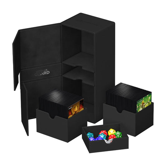 Ultimate Guard - Twin Flip 'n' Tray - 266+ Deck Case - Black Monocolor