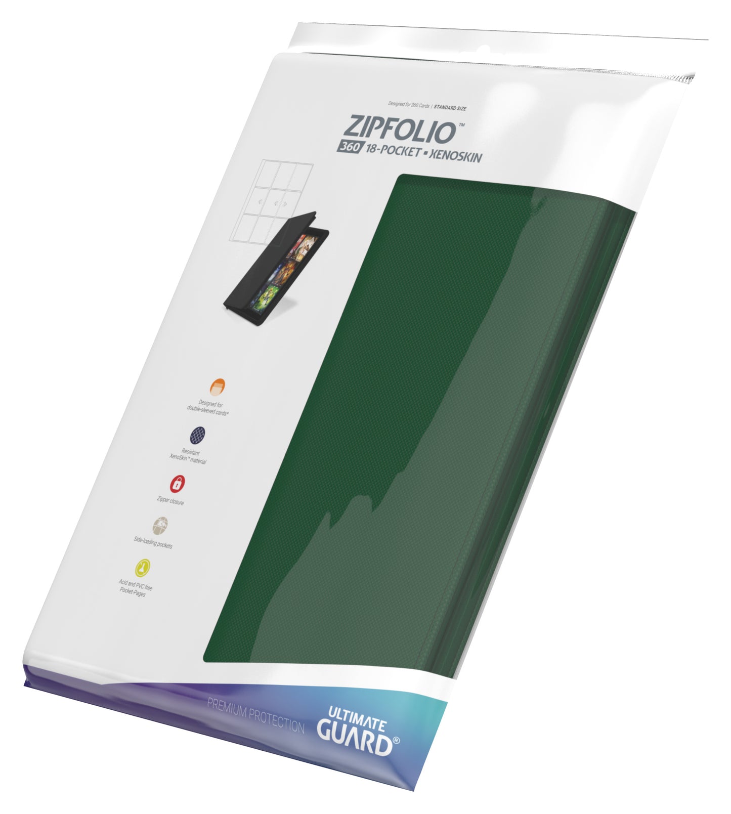 Ultimate Guard - Zipfolio 360 - 18 Pocket Xenoskin  - Green