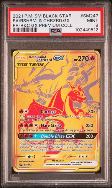 Pokemon - Reshiram & Charizard Premium Collection - Reshiram & Charizard GX #SM247 - PSA Mint 9 - 2021
