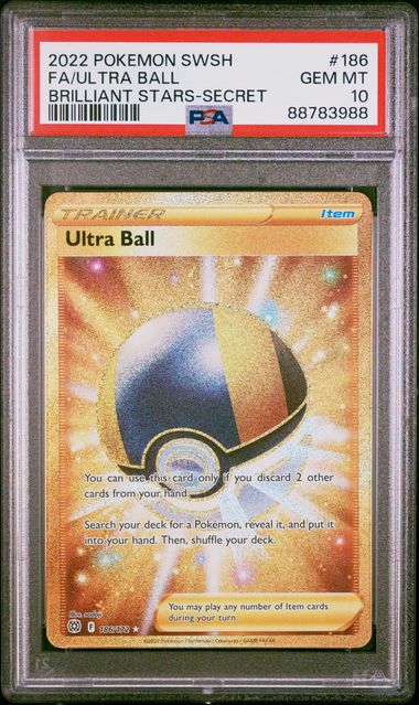 Pokemon - Brilliant Stars - Ultra Ball FA #186 - 2022 - PSA 10