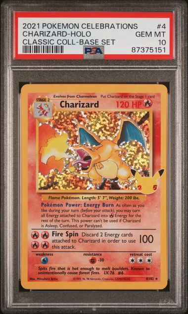 Pokemon - Celebrations - Classic Collection Base Set - Charizard Holo #4 - PSA Gem Mint 10 - 2021