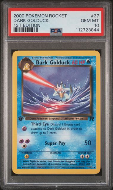 Pokemon - Rocket - Dark Golduck 1st Edition #37 - 2000 - PSA 10