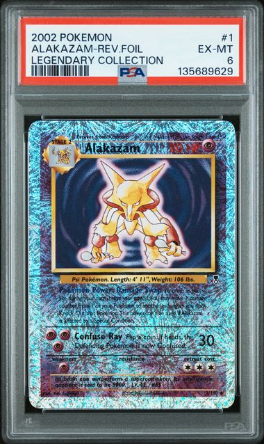 Pokemon - Legendary Collection - Alakazam Reverse Holo #1 - 2002 - PSA 6