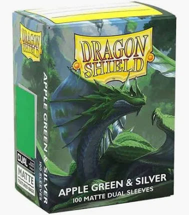 Dragon Shield - Standard Card Sleeves - Apple Green and Silver Dual Matte - 100ct