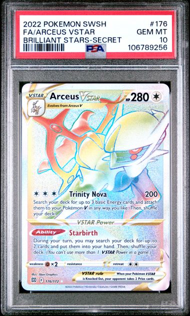 Pokemon - Brilliant Stars - Arceus Vstar Secret #176 - PSA Gem Mint 10 - 2022