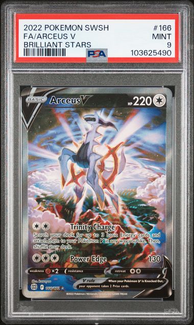 Pokemon - Brilliant Stars - Arceus V FA #166 - PSA Mint 9 - 2022