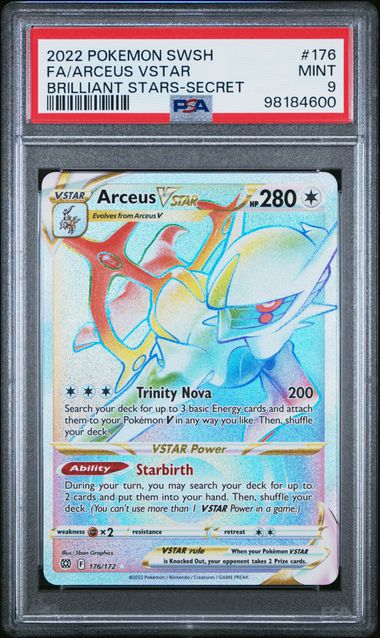 Pokemon - Brilliant Stars - Arceus VStar Secret #176 - PSA Mint 9 - 2022