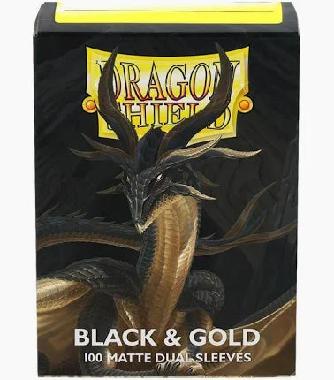 Dragon Shield - Dual Matte Card Sleeves - Black and Gold - 100ct