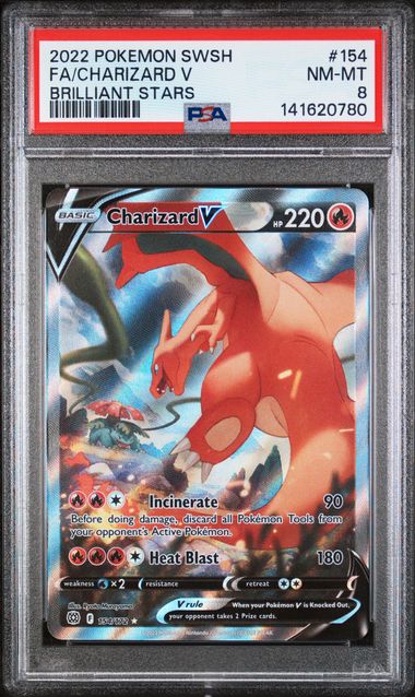 Pokemon - Brilliant Stars - Charizard FA #154 - 2022 - PSA 8