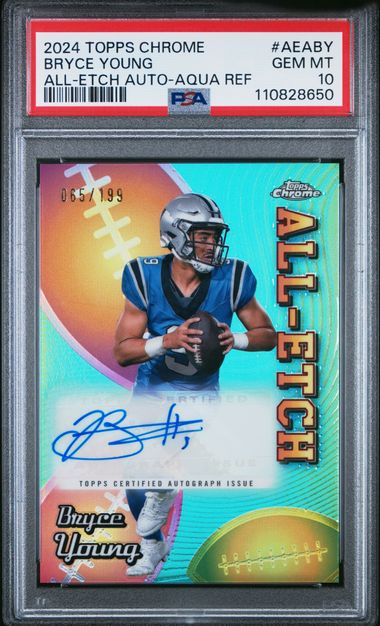 Topps - Chrome - Bryce Young All-Etch Auto Aqua Refractor #AEABY - 2024 - PSA 10