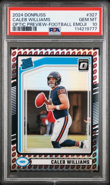 Panini - Donruss Optic - Rated Rookie - Optic Preview Football Emoji - Caleb Williams #327 - 2024 - PSA 10