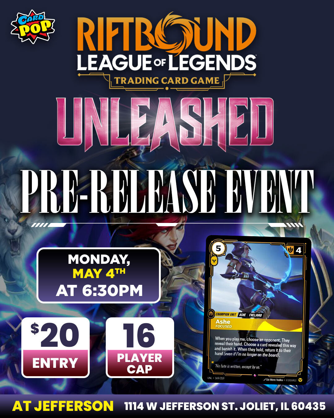 Card Pop - Riftbound - Unleashed Pre Release - Game Night