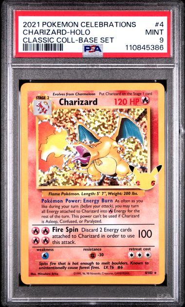 Pokemon - 25th Anniversary Celebrations - Charizard Holo - PSA Mint 9 - 2021