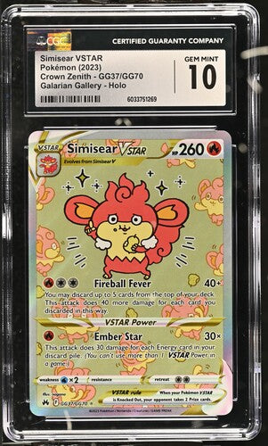 Pokemon - Crown Zenith - Galarian Gallery - Simisear Vstar #GG37 - CGC Gem Mint 10 - 2023