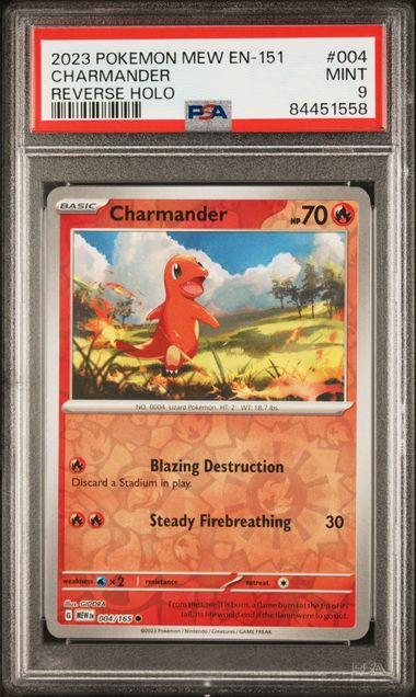 Pokemon - 151 - Charmander Reverse Holo #004 - 2023 - PSA 9