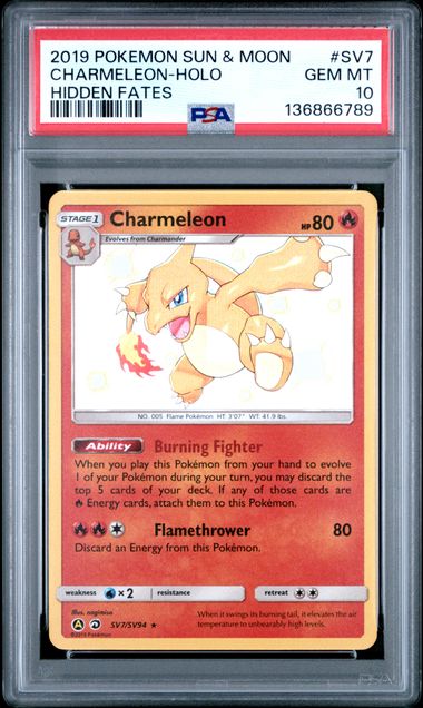 Pokemon - Hidden Fates - Charmeleon Shiny #SV7 - 2019 - PSA 10