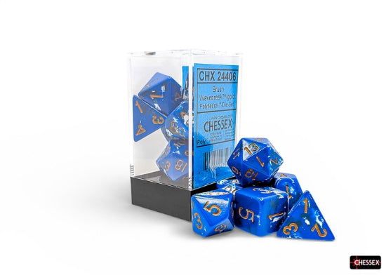 Chessex - Wavebreak/Gold - Polyhedral 7-Die - Dice Block