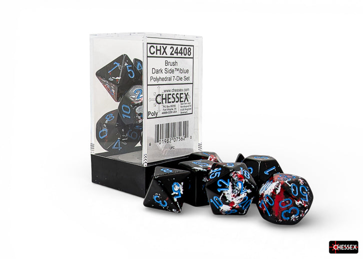 Chessex - Dark Side/Blue - Polyhedral 7-Die - Dice Block