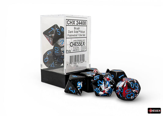 Chessex - Dark Side/Blue - Polyhedral 7-Die - Dice Block