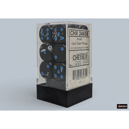 Chessex - Dark Side/Blue - 16mm d6 - Dice Block