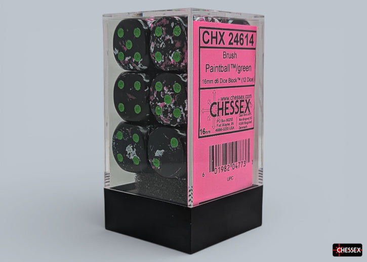 Chessex - Paintball/Green - 16mm d6 - Dice Block