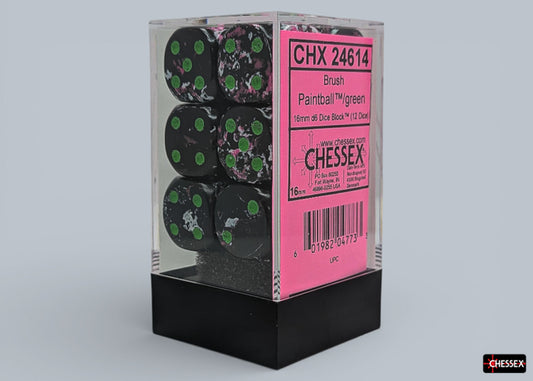 Chessex - Paintball/Green - 16mm d6 - Dice Block