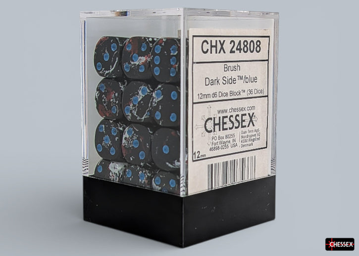 Chessex - Dark Side/Blue - 12mm d6 - Dice Block
