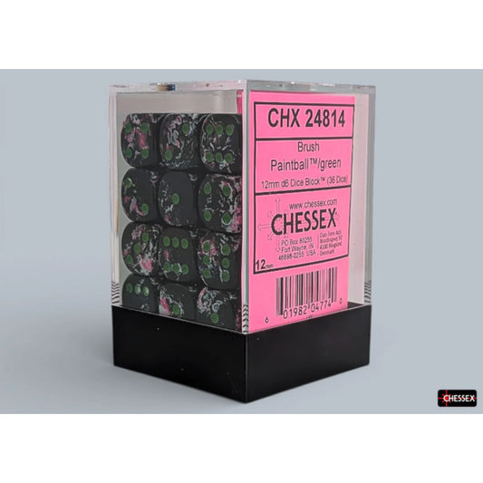 Chessex - Paintball/Green - 12mm d6 - Dice Block