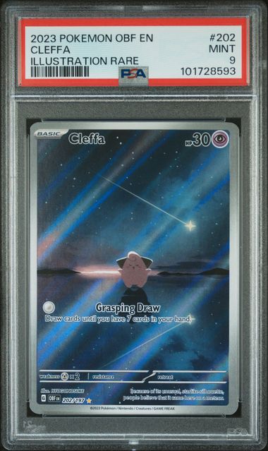 Pokemon - Obsidian Flames - Cleffa Illustration Rare #202 - PSA Mint 9 - 2023