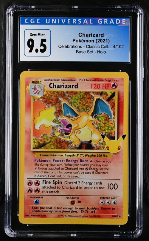 Pokemon - Celebrations Classic Collection - Charizard Base Set Holo #4 - 2021 - CGC 9.5