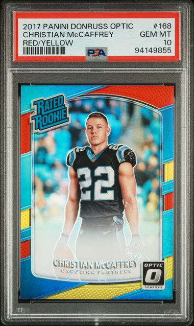 Panini - Donruss Optic - Red/Yellow Rated Rookie Christian McCaffery #168 - 2017 - PSA 10