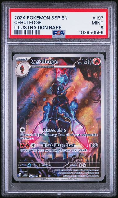 Pokemon - Surging Sparks - Creuledge Illustration Rare #197 - PSA Mint 9 - 2024