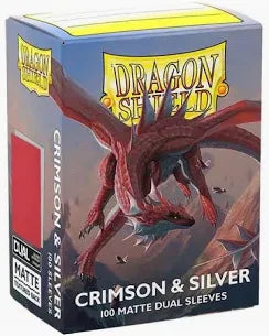 Dragon Shield - Standard Card Sleeves - Dual Matte Crimson and Silver - 100ct