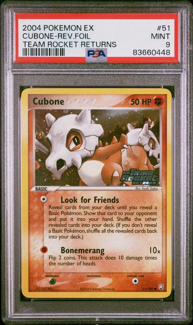 Pokemon - EX Team Rocket Returns - Cubone Reverse Holo #51 - 2004 - PSA 9
