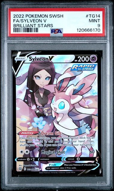 Pokemon - Brilliant Stars - Sylveon V FA #TG14 - 2022 - PSA 9