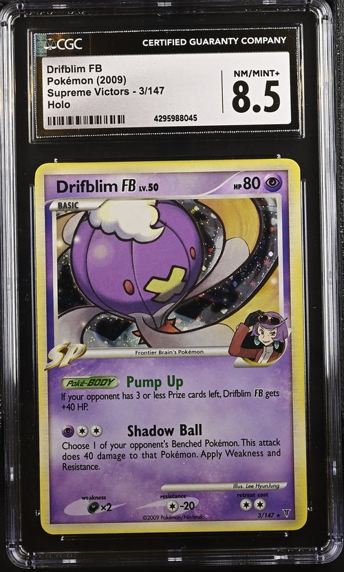 Pokemon - Supreme Victors - Driftblim FB Holo #3 - CGC NM/Mint + 8.5 - 2009