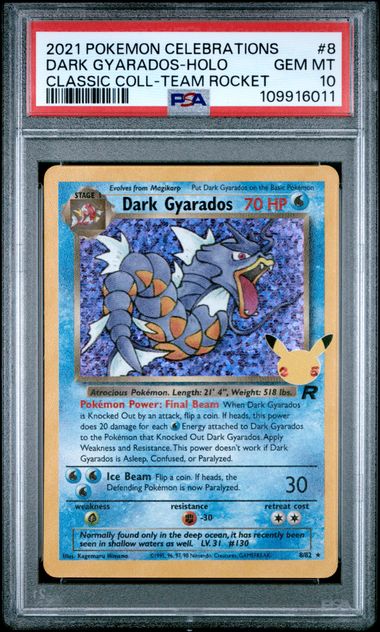 Pokemon - Celebrations - Dark Gyarados Holo #8 - 2021 - PSA 10