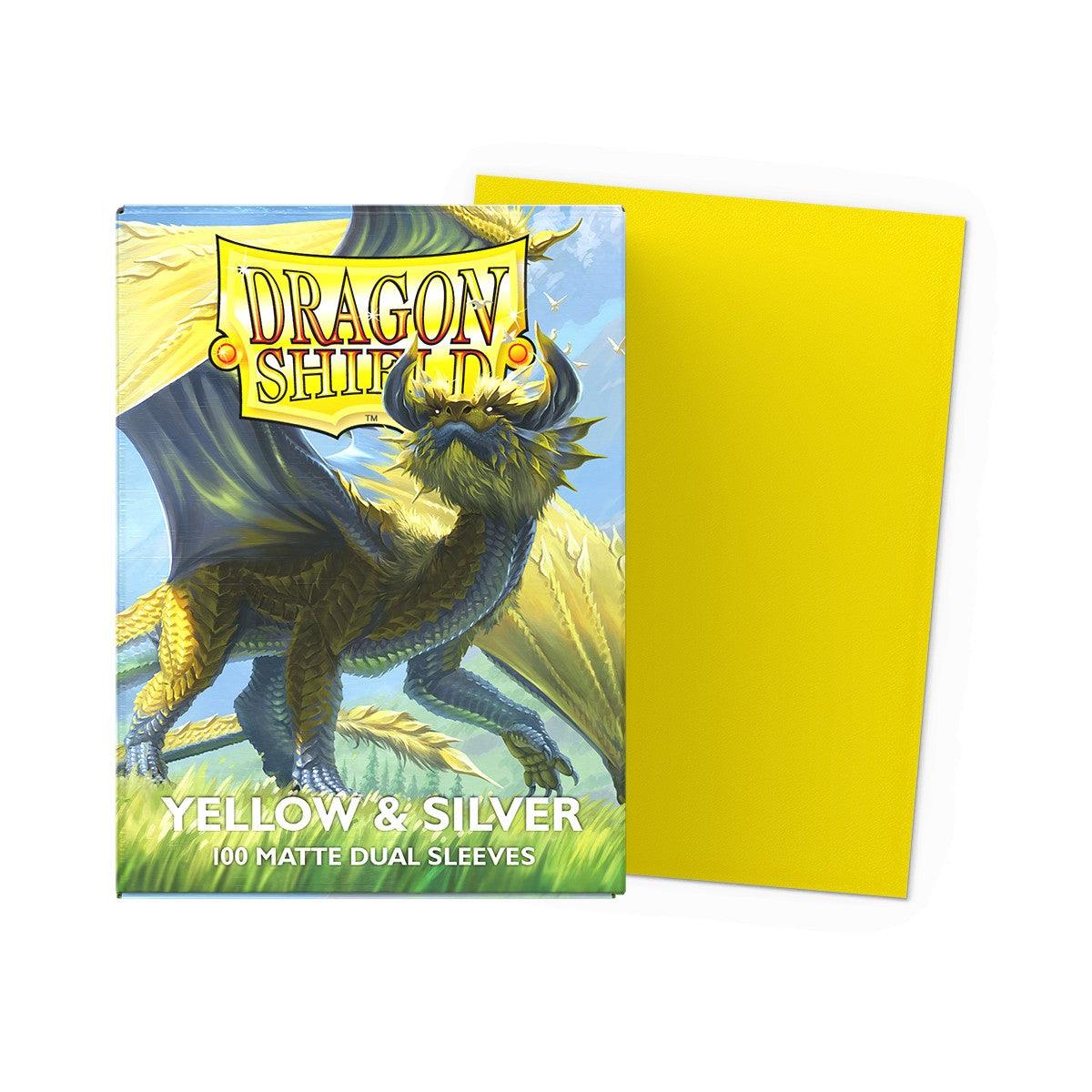 Dragon Shield - Standard Card Sleeves - Dual Matte Yellow and Silver - 100ct