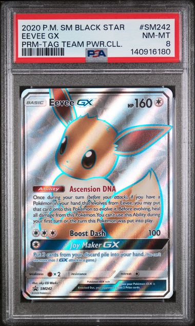 Pokemon - SM Black Star Promo - Eevee GX #SM242 - 2020 - PSA 8