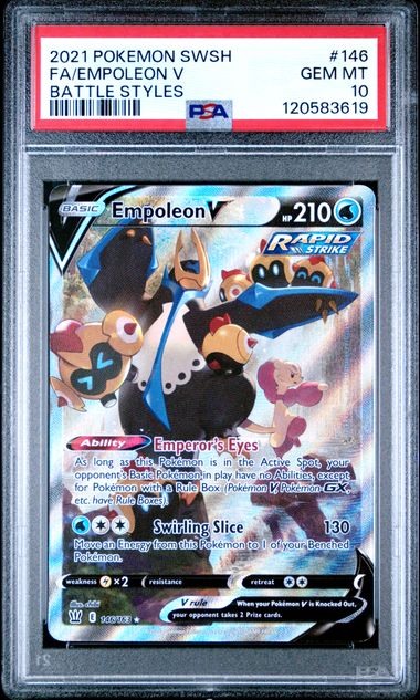 Pokemon - Battle Styles - Empoleon V FA #146 - PSA Gem Mint 10 - 2021