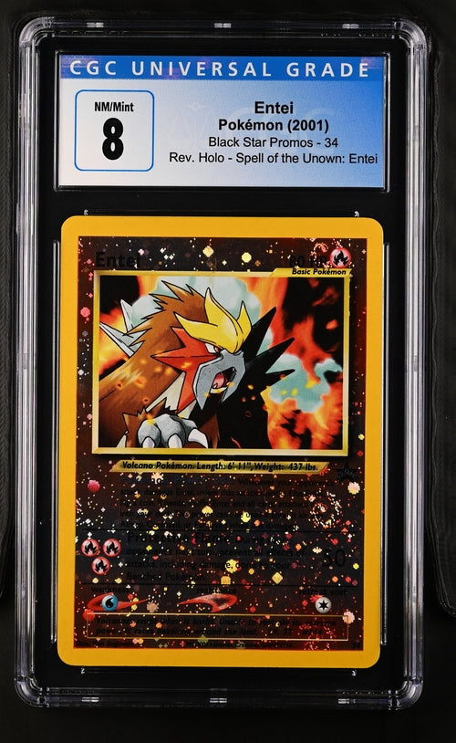 Pokemon - Black Star Promo - Entei Rev. Holo - 2001 - CGC 8