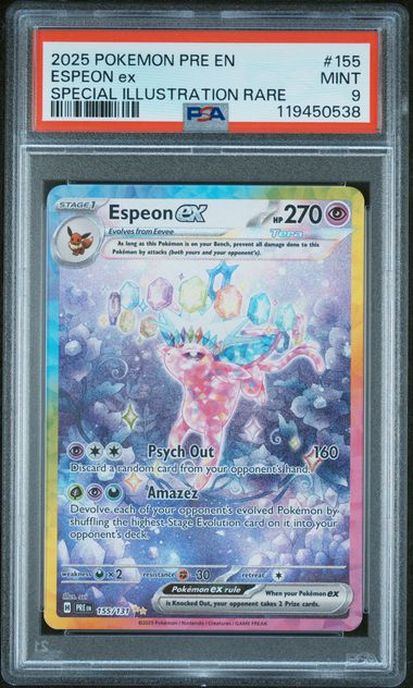 Pokemon - Prismatic Evolutions - Espeon ex SIR #155 - 2025 - PSA 9