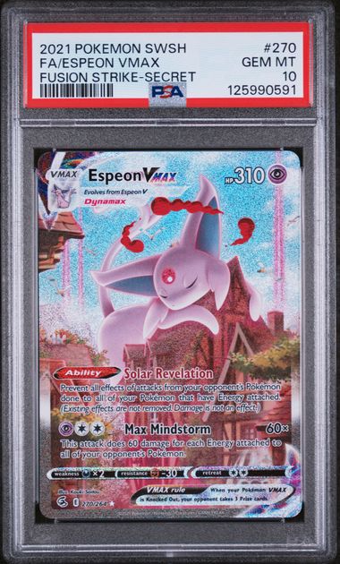 Pokemon - Fusion Strike - Espeon VMAX Secret #270 - 2021 - PSA 10
